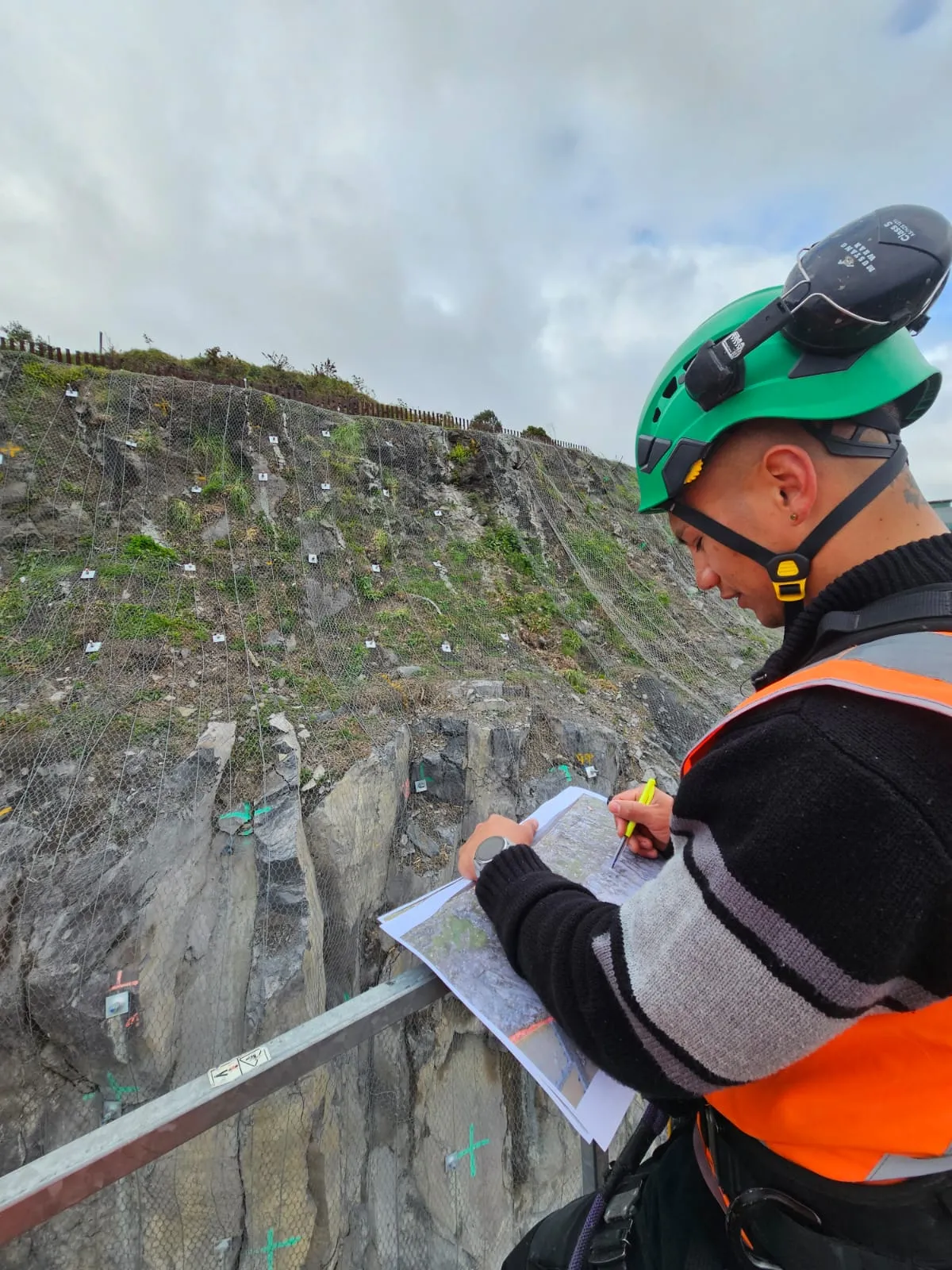 Geotechnical support work on construction site